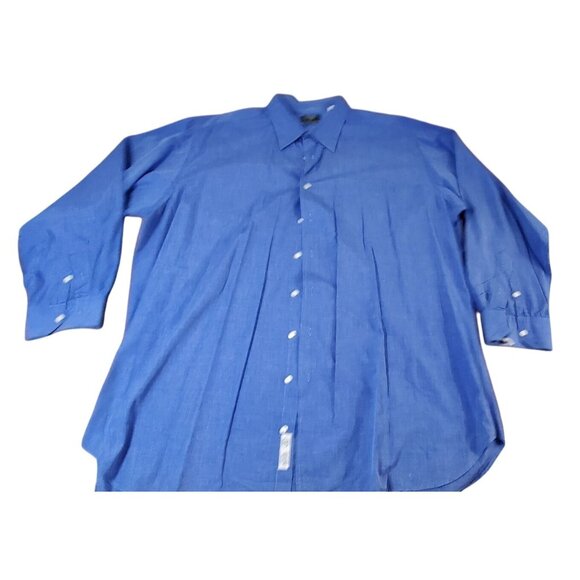 Currier & Day Blue Button-Up Long Sleeve Shirt Cotton-Blend Size 18 T - Picture 5 of 12